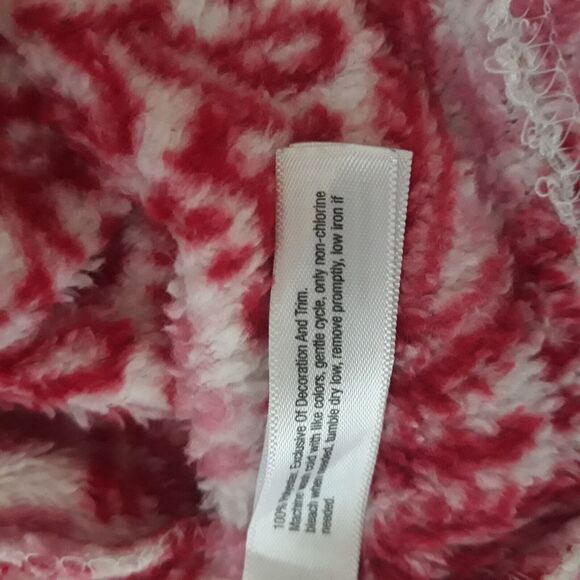 Lucky Brand Bathrobe Women Medium Red White  Floral Pockets Tie Soft - Picture 10 of 10